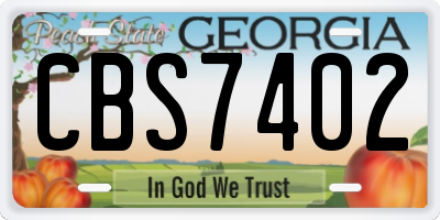 GA license plate CBS7402