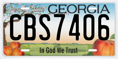 GA license plate CBS7406