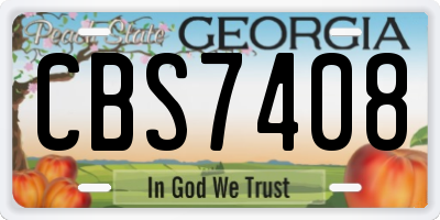GA license plate CBS7408