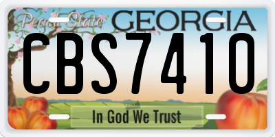 GA license plate CBS7410