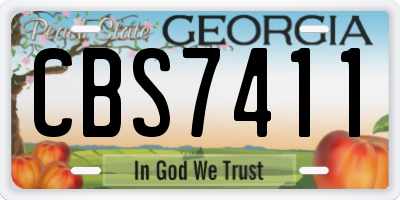 GA license plate CBS7411