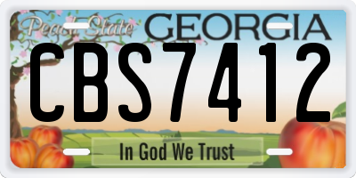 GA license plate CBS7412