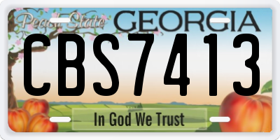 GA license plate CBS7413