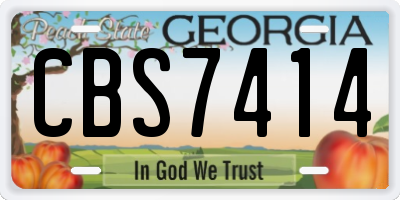 GA license plate CBS7414