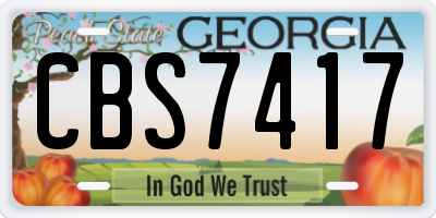 GA license plate CBS7417
