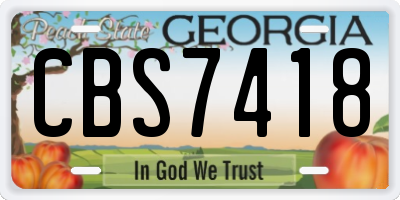 GA license plate CBS7418