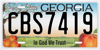 GA license plate CBS7419