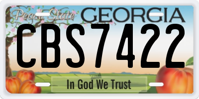 GA license plate CBS7422