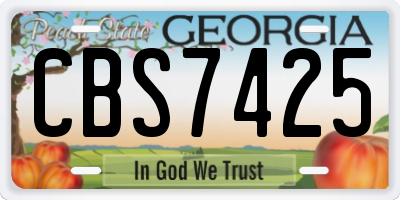 GA license plate CBS7425