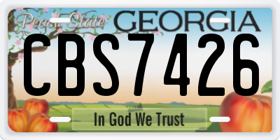 GA license plate CBS7426