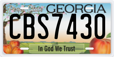 GA license plate CBS7430