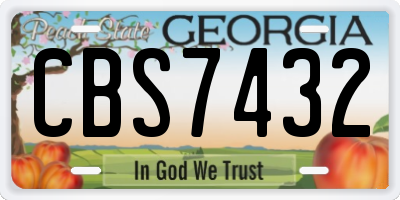 GA license plate CBS7432