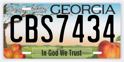 GA license plate CBS7434