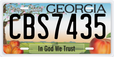GA license plate CBS7435