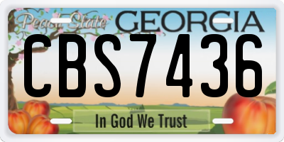 GA license plate CBS7436