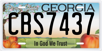 GA license plate CBS7437
