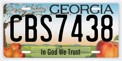 GA license plate CBS7438