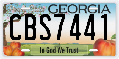 GA license plate CBS7441
