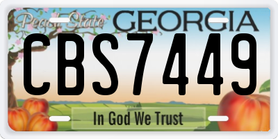 GA license plate CBS7449