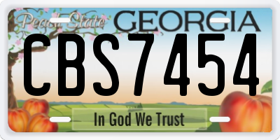 GA license plate CBS7454