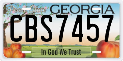 GA license plate CBS7457
