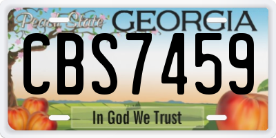 GA license plate CBS7459