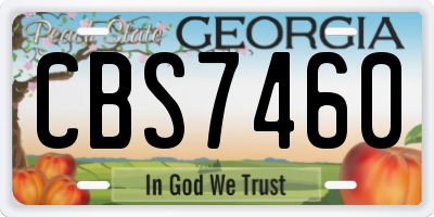 GA license plate CBS7460