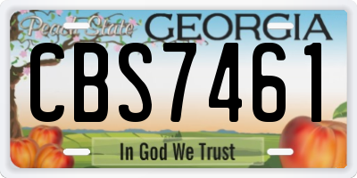GA license plate CBS7461