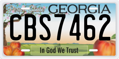 GA license plate CBS7462