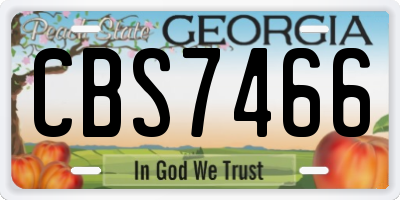 GA license plate CBS7466