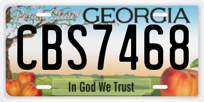 GA license plate CBS7468