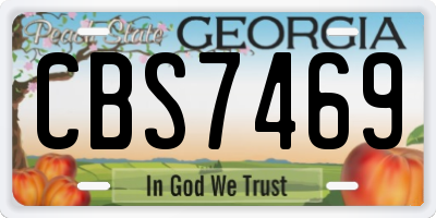 GA license plate CBS7469