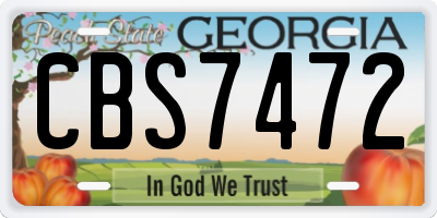 GA license plate CBS7472
