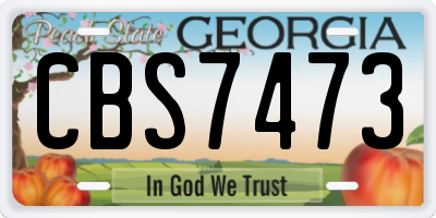 GA license plate CBS7473