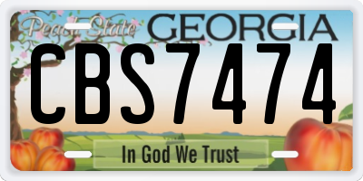 GA license plate CBS7474