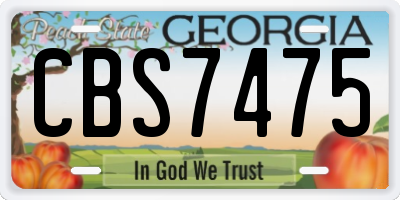 GA license plate CBS7475