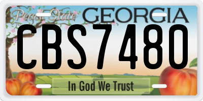 GA license plate CBS7480