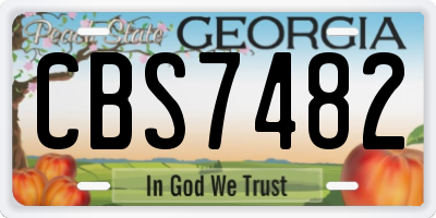 GA license plate CBS7482