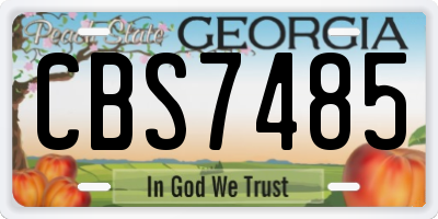 GA license plate CBS7485