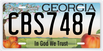 GA license plate CBS7487