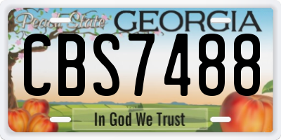 GA license plate CBS7488