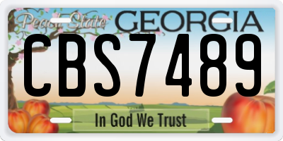 GA license plate CBS7489