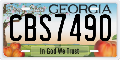 GA license plate CBS7490