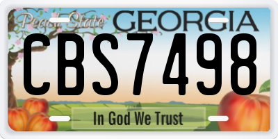 GA license plate CBS7498