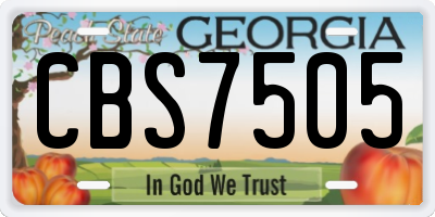 GA license plate CBS7505