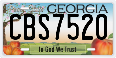 GA license plate CBS7520