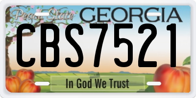GA license plate CBS7521