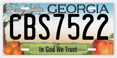 GA license plate CBS7522
