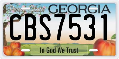 GA license plate CBS7531
