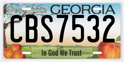 GA license plate CBS7532